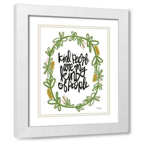Kind People White Modern Wood Framed Art Print with Double Matting by Jaxn Blvd.