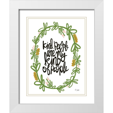 Kind People White Modern Wood Framed Art Print with Double Matting by Jaxn Blvd.