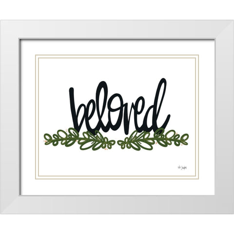 Beloved White Modern Wood Framed Art Print with Double Matting by Jaxn Blvd.
