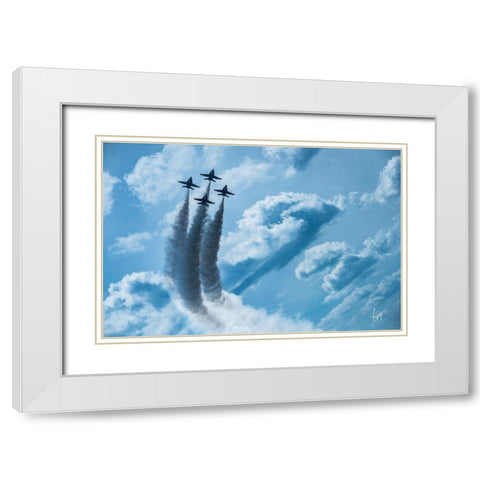 Making Clouds White Modern Wood Framed Art Print with Double Matting by Spivey, Justin