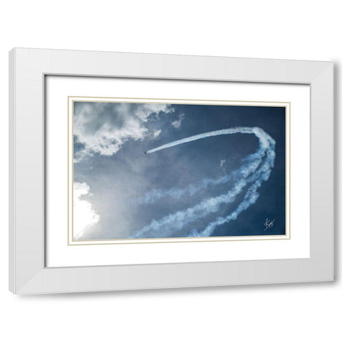 Clouded Space White Modern Wood Framed Art Print with Double Matting by Spivey, Justin