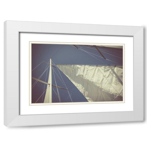 Sailing a Line White Modern Wood Framed Art Print with Double Matting by Spivey, Justin