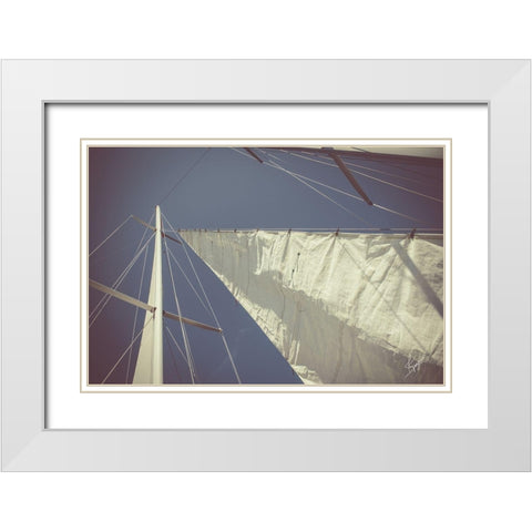 Sailing a Line White Modern Wood Framed Art Print with Double Matting by Spivey, Justin