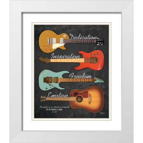 My Guitar White Modern Wood Framed Art Print with Double Matting by Jones, John