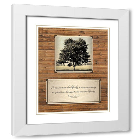 Opportunity White Modern Wood Framed Art Print with Double Matting by Jones, John