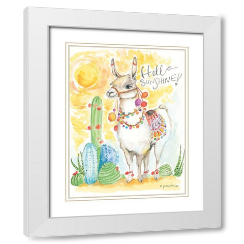 Hello Sunshine White Modern Wood Framed Art Print with Double Matting by Mingo, Jessica
