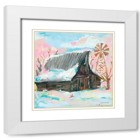 Windmill Barn White Modern Wood Framed Art Print with Double Matting by Mingo, Jessica