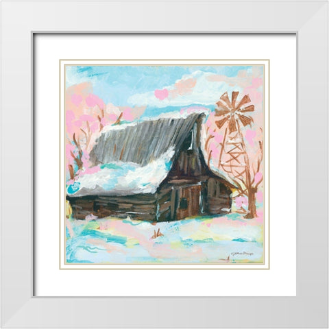 Windmill Barn White Modern Wood Framed Art Print with Double Matting by Mingo, Jessica
