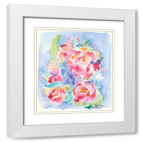 Pretty Petals White Modern Wood Framed Art Print with Double Matting by Mingo, Jessica