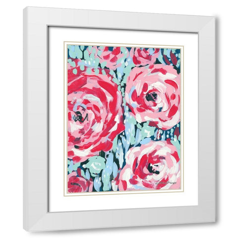 Rose White Modern Wood Framed Art Print with Double Matting by Mingo, Jessica