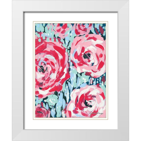 Rose White Modern Wood Framed Art Print with Double Matting by Mingo, Jessica