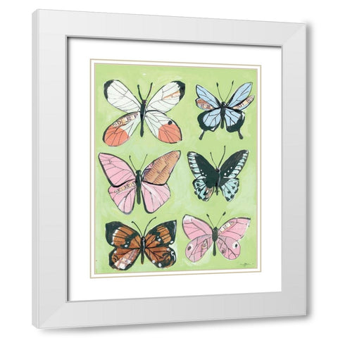 Butterfly Beauty White Modern Wood Framed Art Print with Double Matting by Mingo, Jessica