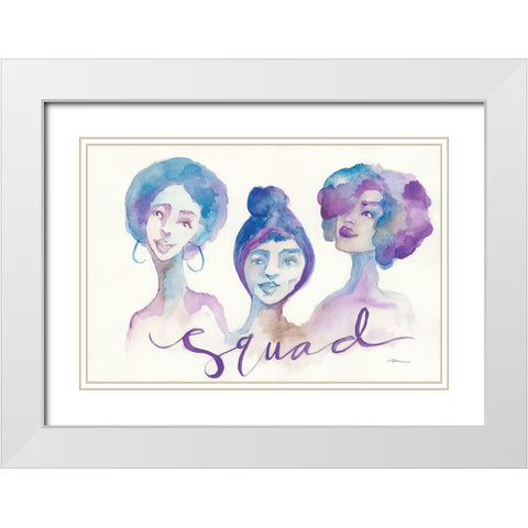 Squad White Modern Wood Framed Art Print with Double Matting by Mingo, Jessica