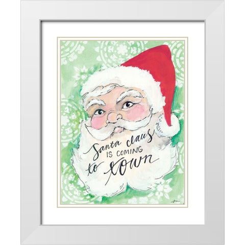 Santa is Coming to Town White Modern Wood Framed Art Print with Double Matting by Mingo, Jessica