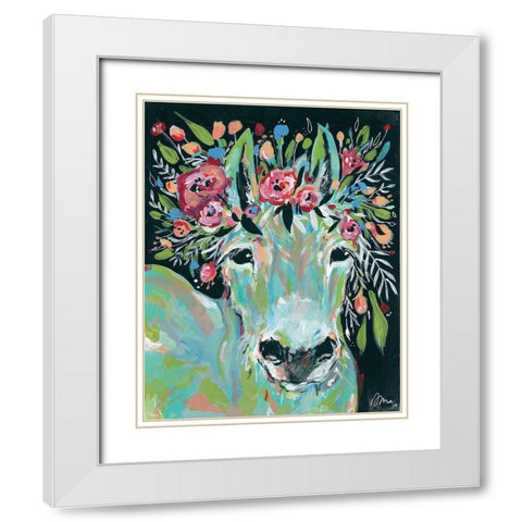 Camilla White Modern Wood Framed Art Print with Double Matting by Mingo, Jessica