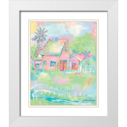 Sherbet House White Modern Wood Framed Art Print with Double Matting by Mingo, Jessica