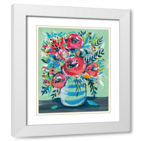 Sophias Flowers White Modern Wood Framed Art Print with Double Matting by Mingo, Jessica