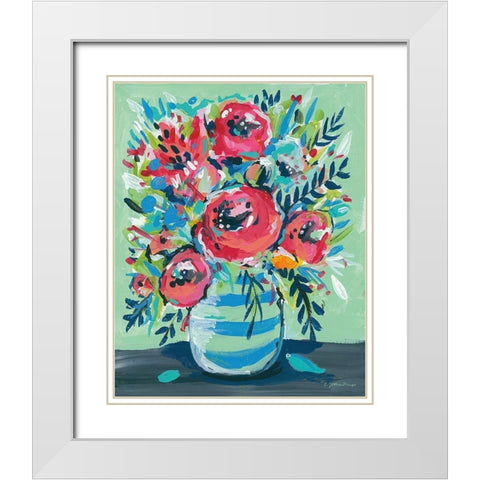 Sophias Flowers White Modern Wood Framed Art Print with Double Matting by Mingo, Jessica