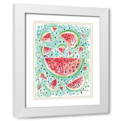 Watermelon Weather White Modern Wood Framed Art Print with Double Matting by Mingo, Jessica