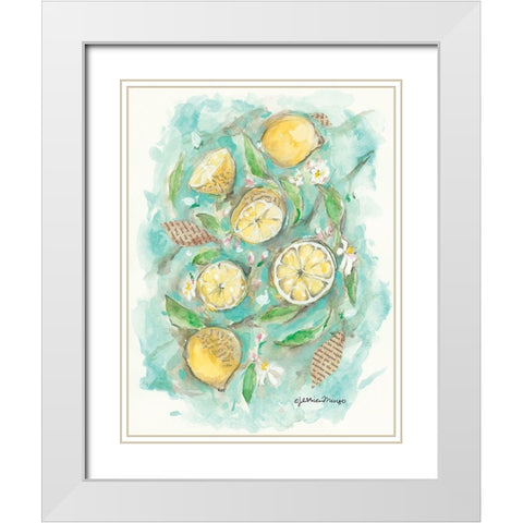 Make Lemonade White Modern Wood Framed Art Print with Double Matting by Mingo, Jessica