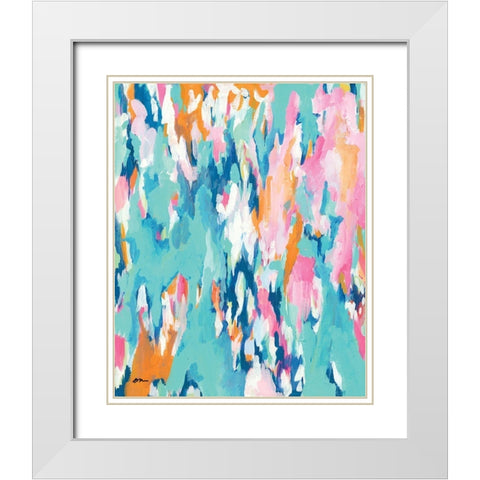 Abstract Aqua White Modern Wood Framed Art Print with Double Matting by Mingo, Jessica