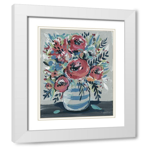 Sophias Flowers White Modern Wood Framed Art Print with Double Matting by Mingo, Jessica