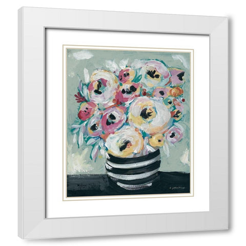 Symphony of Roses White Modern Wood Framed Art Print with Double Matting by Mingo, Jessica