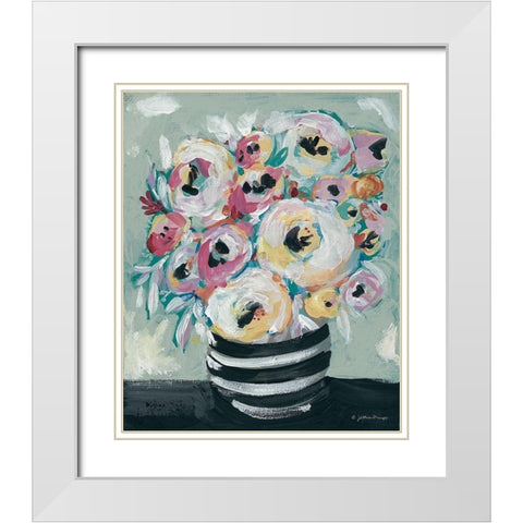 Symphony of Roses White Modern Wood Framed Art Print with Double Matting by Mingo, Jessica