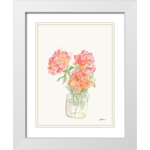 Amys Roses White Modern Wood Framed Art Print with Double Matting by Mingo, Jessica