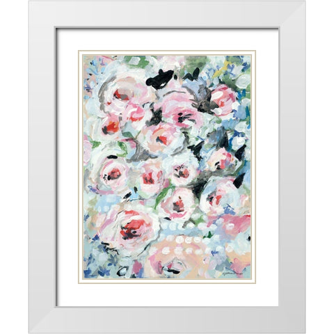 English Rose Garden White Modern Wood Framed Art Print with Double Matting by Mingo, Jessica
