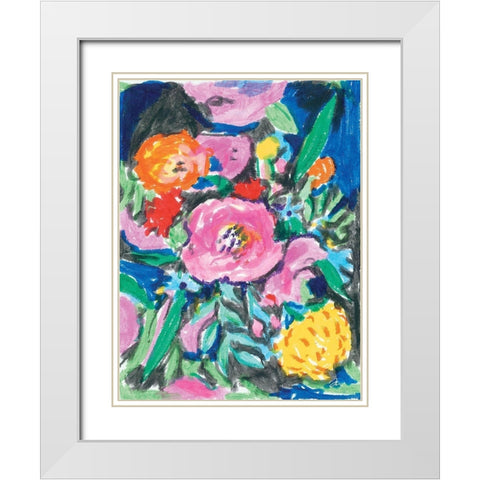 Bright Florals White Modern Wood Framed Art Print with Double Matting by Mingo, Jessica
