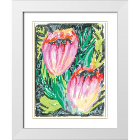 Thistles White Modern Wood Framed Art Print with Double Matting by Mingo, Jessica