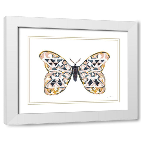 Butterfly Penny White Modern Wood Framed Art Print with Double Matting by Mingo, Jessica