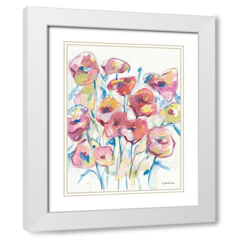 Colorful Floral II White Modern Wood Framed Art Print with Double Matting by Mingo, Jessica