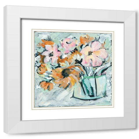 Meadow Flowers White Modern Wood Framed Art Print with Double Matting by Mingo, Jessica