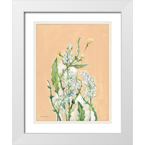 Spring Flora White Modern Wood Framed Art Print with Double Matting by Mingo, Jessica