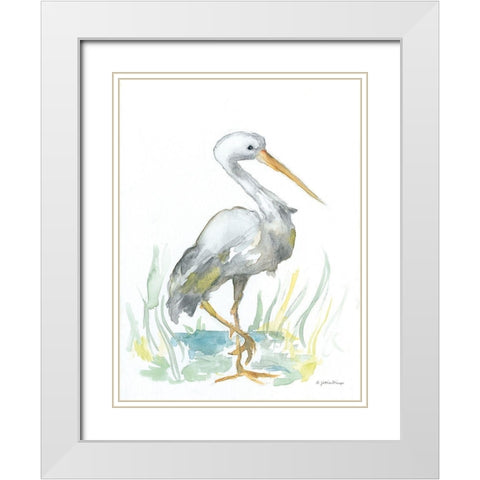 Stork White Modern Wood Framed Art Print with Double Matting by Mingo, Jessica