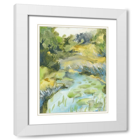 Lilypad White Modern Wood Framed Art Print with Double Matting by Mingo, Jessica