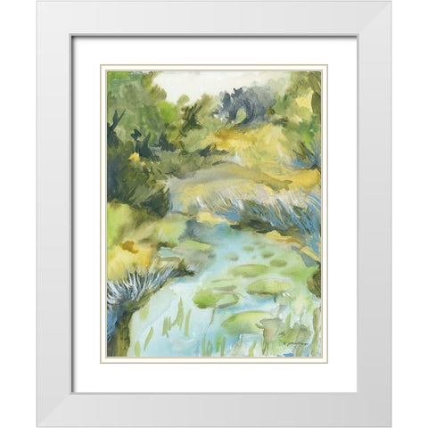 Lilypad White Modern Wood Framed Art Print with Double Matting by Mingo, Jessica