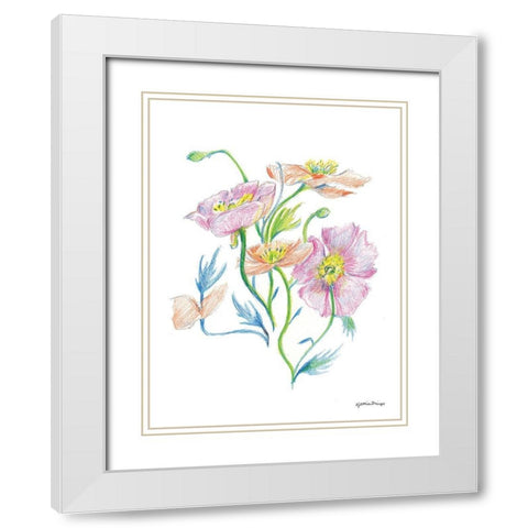 Floral Love     White Modern Wood Framed Art Print with Double Matting by Mingo, Jessica