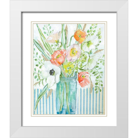 Janas Poppies White Modern Wood Framed Art Print with Double Matting by Mingo, Jessica