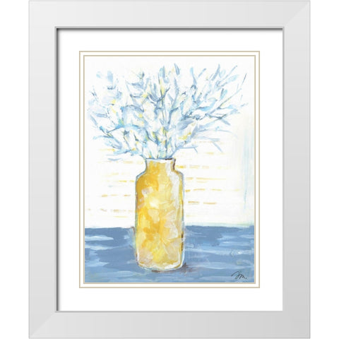 Blue Branches   White Modern Wood Framed Art Print with Double Matting by Mingo, Jessica