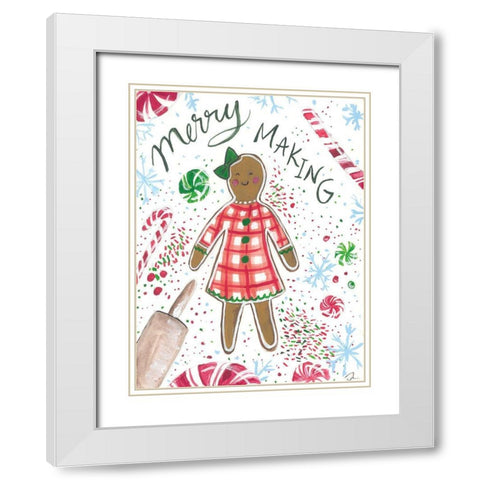 Merry Making White Modern Wood Framed Art Print with Double Matting by Mingo, Jessica