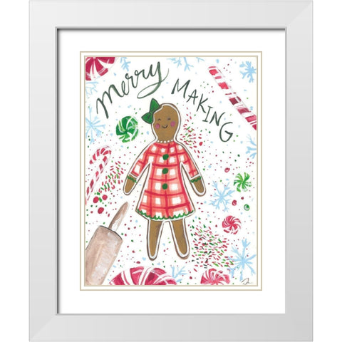 Merry Making White Modern Wood Framed Art Print with Double Matting by Mingo, Jessica
