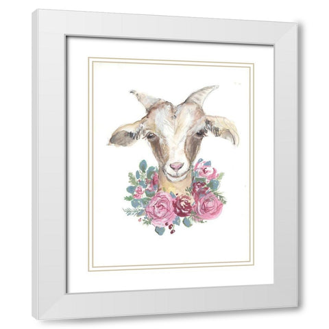 Rosie the Goat White Modern Wood Framed Art Print with Double Matting by Mingo, Jessica