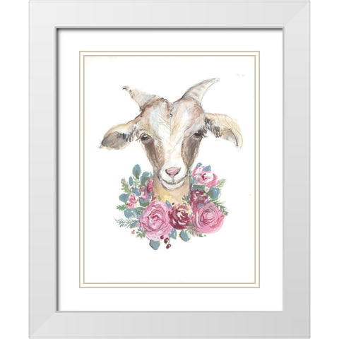 Rosie the Goat White Modern Wood Framed Art Print with Double Matting by Mingo, Jessica
