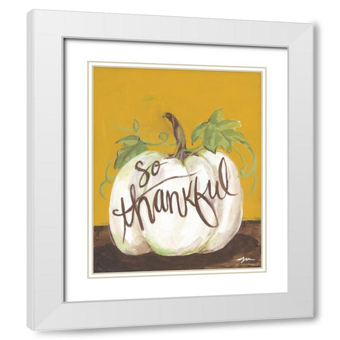 So Thankful White Modern Wood Framed Art Print with Double Matting by Mingo, Jessica