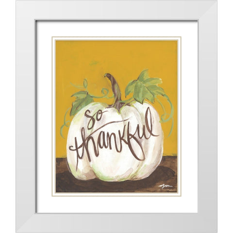 So Thankful White Modern Wood Framed Art Print with Double Matting by Mingo, Jessica