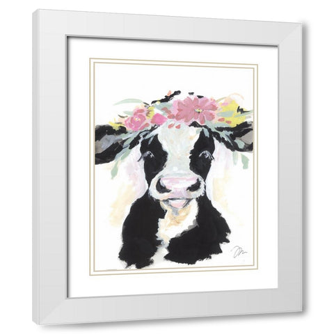 Spring Calf White Modern Wood Framed Art Print with Double Matting by Mingo, Jessica