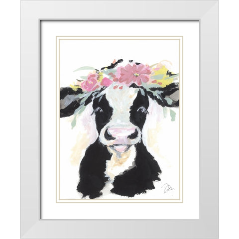 Spring Calf White Modern Wood Framed Art Print with Double Matting by Mingo, Jessica